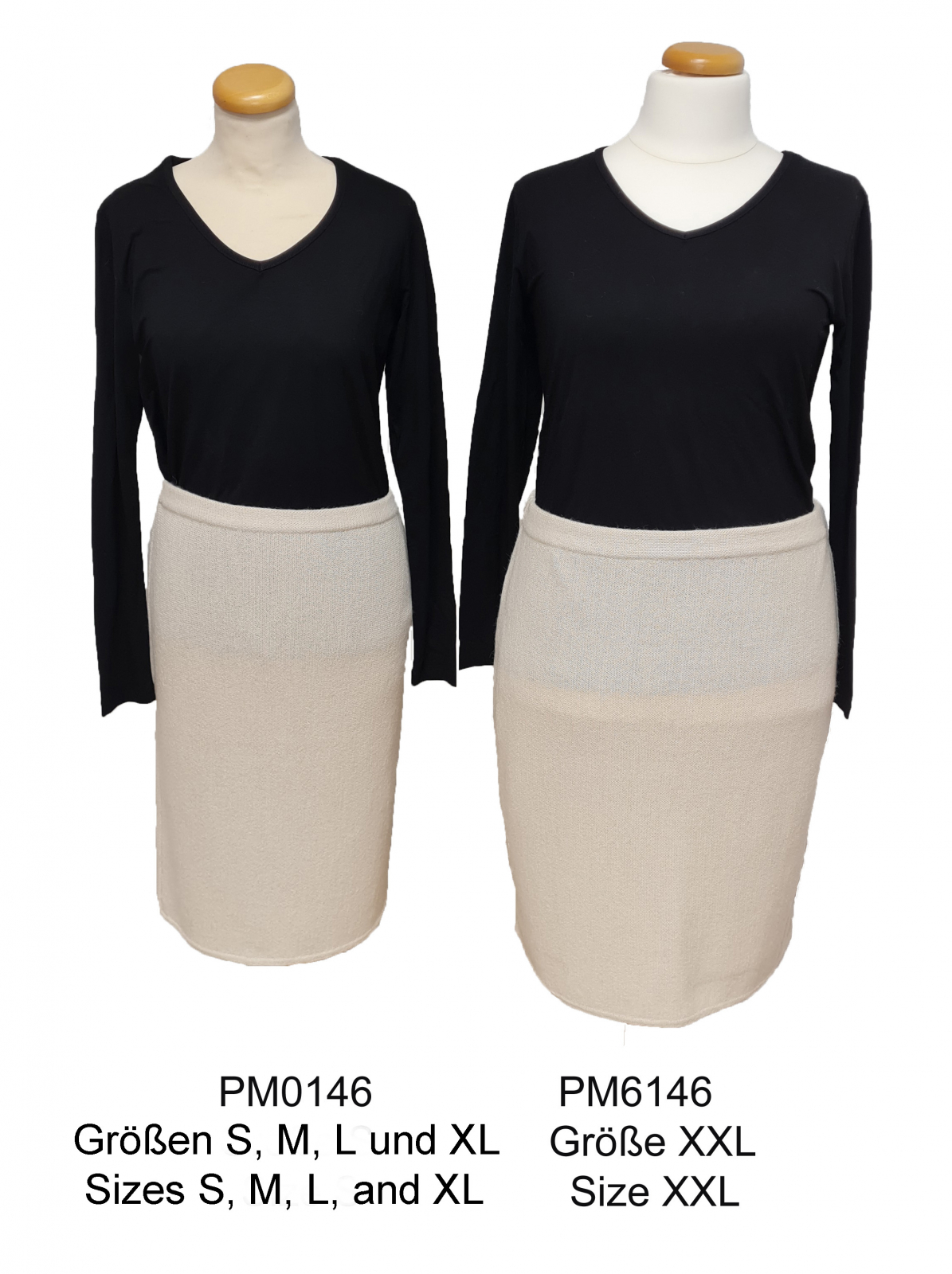 Comparison, Short Alpaca Skirt, strait form in links-knit