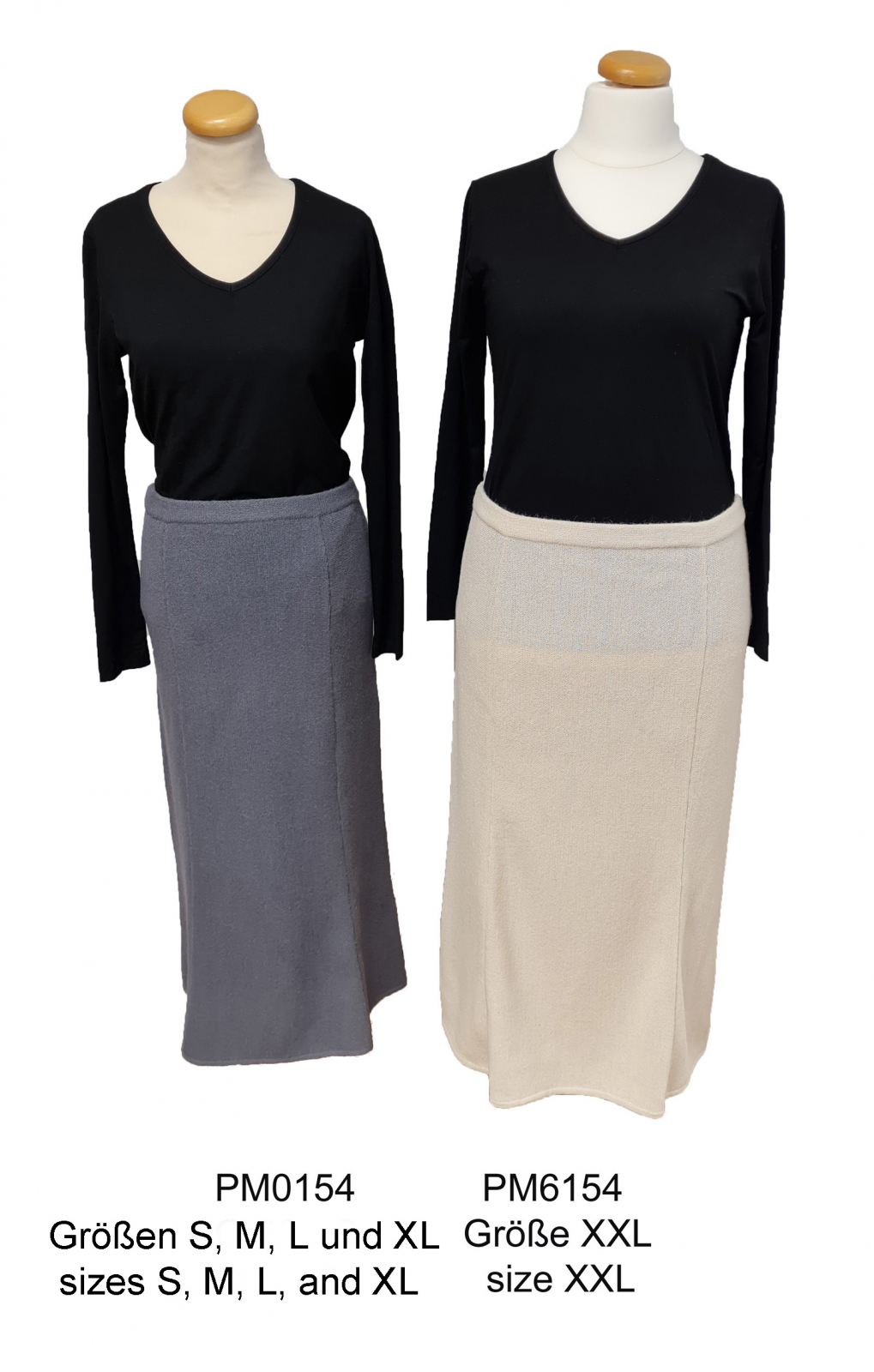 Alpaca Panel-Skirt, slightly flared, links-knit in oversize - reduced