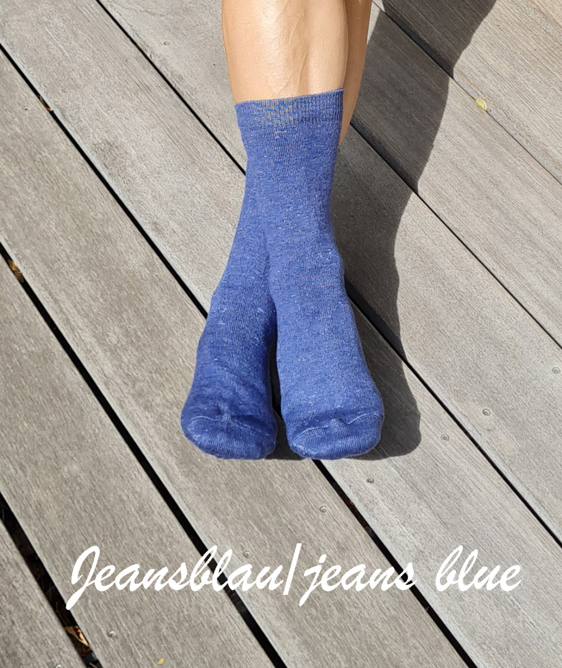 Alpakasocken - unifarbig - Jeansblau